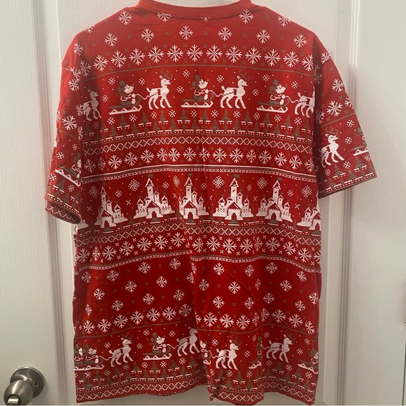 1. Disney Parks Adult Shirt - Mickey Mouse Holiday Faux Cross Stitch - Picture 3 of 5